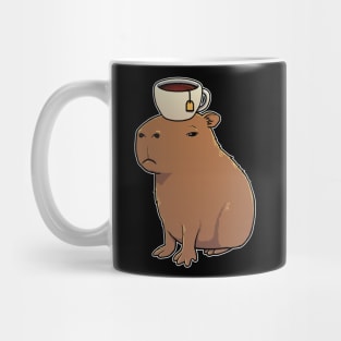 Capybara with Black Tea on its head Mug